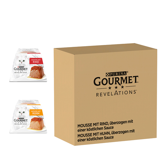 48 x 57 g Gourmet Revelations Mousse -kissanruokaa erikoishintaan! - nauta ja kana