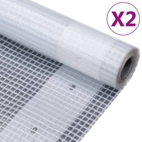 vidaXL Leno suojapeite 2 kpl 260 g/m² 4x3 m valkoinen