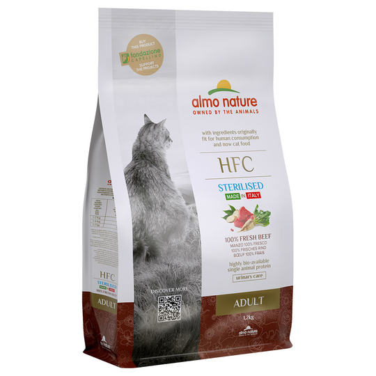 Almo Nature HFC Adult Sterilized nauta - säästöpakkaus: 2 x 1,2 kg
