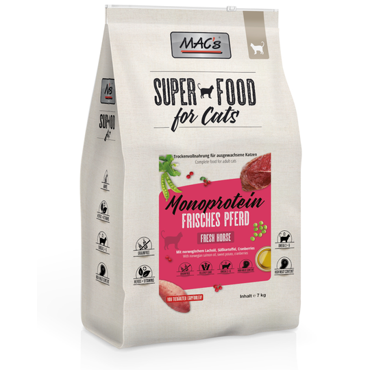 MAC's Superfood for Cats Adult Monoprotein Horse - 7 kg