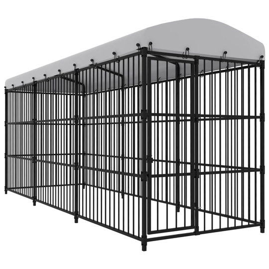 vidaXL Koiran ulkohäkki katoksella 450x150x210 cm