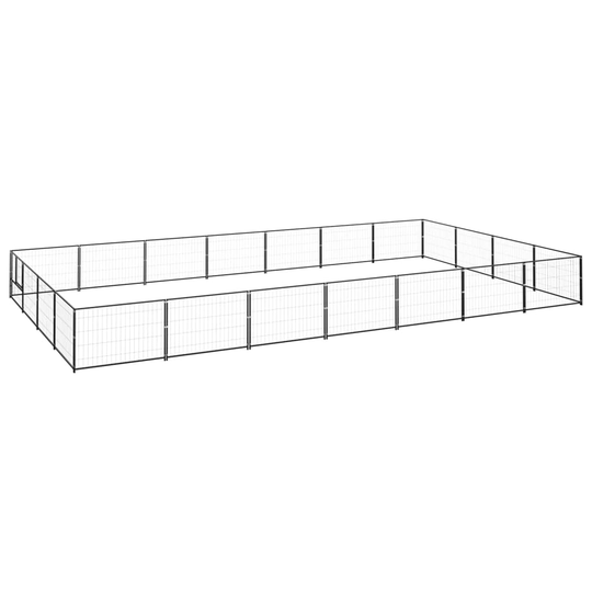 vidaXL Koiranhäkki musta 28 m² teräs