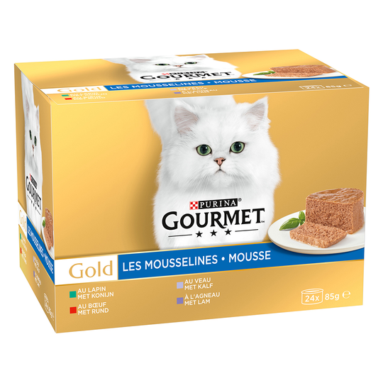 Gourmet Gold Fine Paté 24 x 85 g - lihasekoitus (kani, vasikka, nauta, lammas)