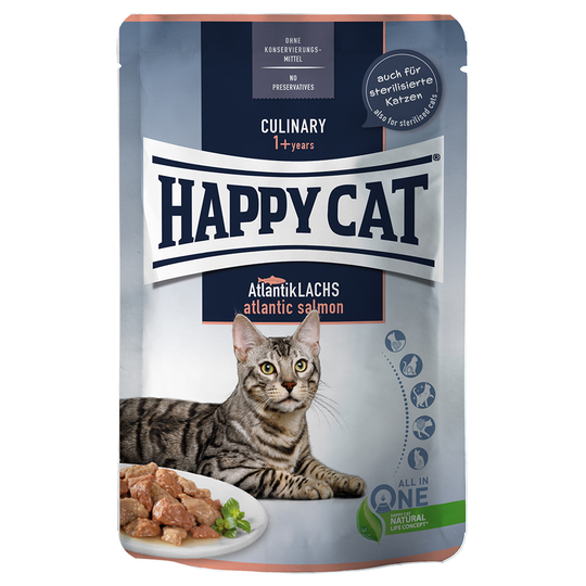 Happy Cat Pouch Meat in Sauce 12 x 85 g - Atlantic Salmon