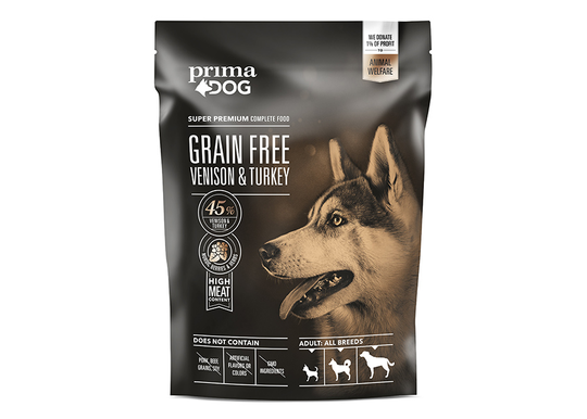 PrimaDog kuivaruoka GrainFree peura-kalkkuna 1,5 kg