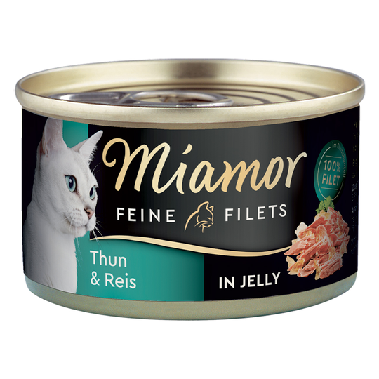 Miamor Fine Filets 6 x 100 g - vaalea tonnikala & riisi hyytelössä