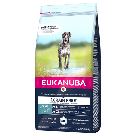 Eukanuba Grain Free Adult Large Dogs lohi - 12 kg
