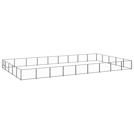 vidaXL Koiranhäkki musta 45 m² teräs