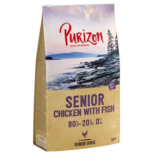 Purizon-säästöpakkaus 2 x 12 kg - Senior kana & kala