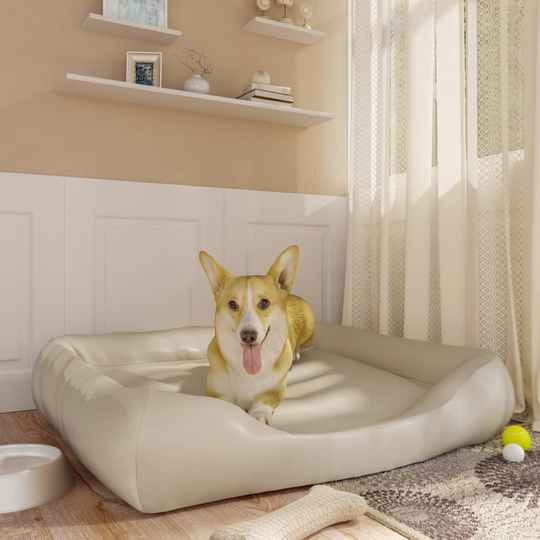 vidaXL Koiran peti beige 120x100x27 cm keinonahka