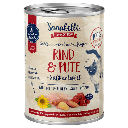 Sanabelle All Meat 6 x 380 g - nauta & kalkkuna