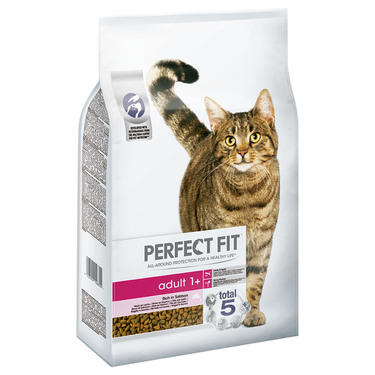 6 kg / 7 kg Perfect Fit -kissanruokaa erikoishintaan! - Adult 1+: Rich in Salmon (7 kg)