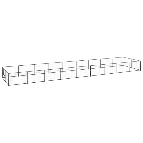 vidaXL Koiranhäkki musta 18 m² teräs