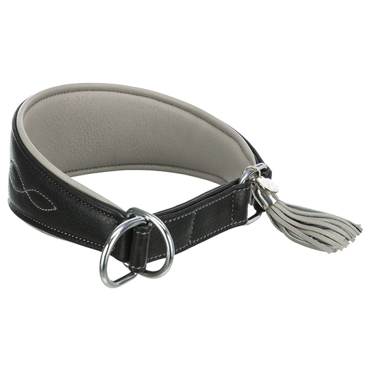 Trixie Active Comfort -kaulapanta vinttikoirille, musta/harmaa - koko XS-S: kaulanympärys 24-31 cm, L 50 mm