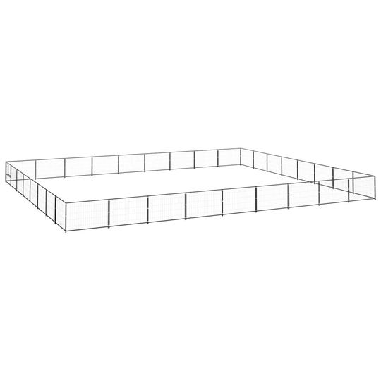 vidaXL Koiranhäkki musta 72 m² teräs
