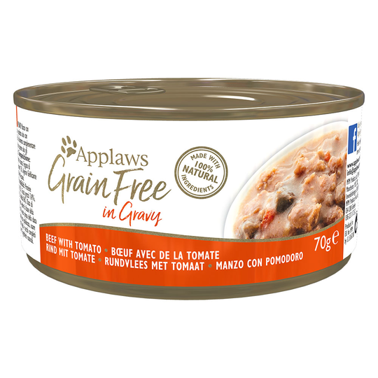 Applaws Grainfree in Gravy 6 x 70 g - nauta & tomaatti