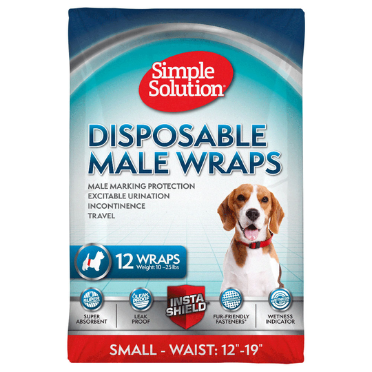 Simple Solution kertakäyttöinen vaippa uroksille - S-koko: 30 - 48 cm, 12 kpl