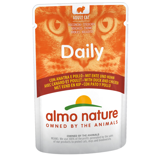 Almo Nature Daily Menu Pouch 6 x 70 g - ankka & kana