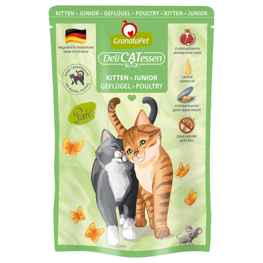 GranataPet DeliCatessen Kitten Pouch, siipikarja - 6 x 85 g