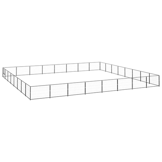 vidaXL Koiranhäkki musta 64 m² teräs