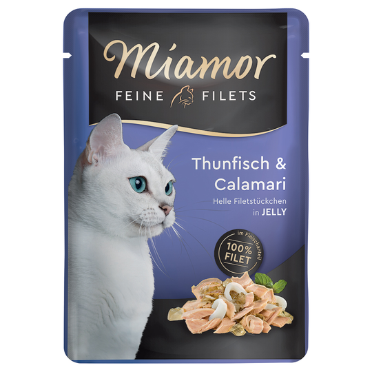 Miamor Fine Filets in Jelly 6 x 100 g - tonnikala & mustekala