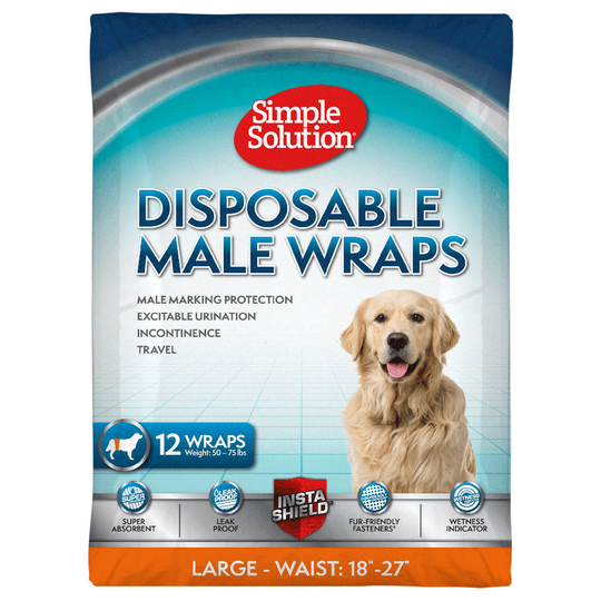 Simple Solution kertakäyttöinen vaippa uroksille - L-koko: 45 - 69 cm, 12 kpl