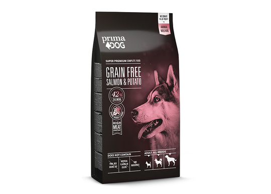 PrimaDog kuivaruoka GrainFree lohi-peruna 10 kg