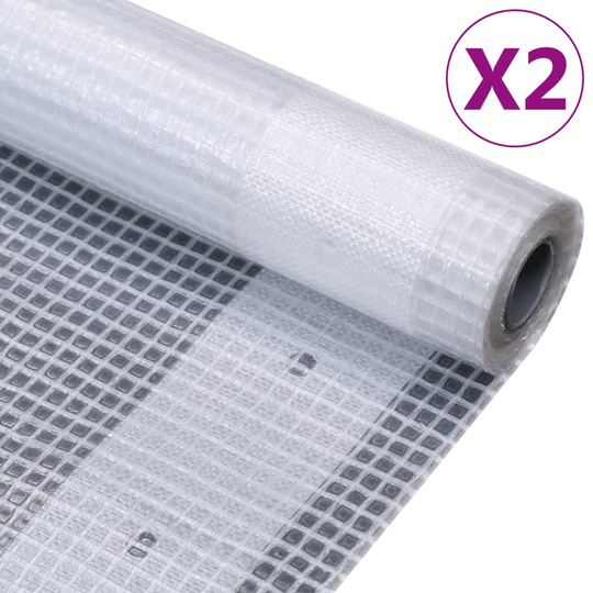 vidaXL Leno suojapeite 2 kpl 260 g/m² 1,5x20 m valkoinen