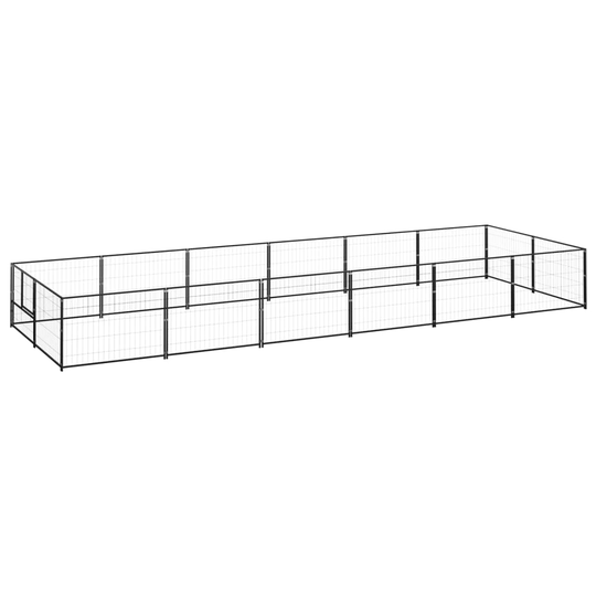vidaXL Koiranhäkki musta 12 m² teräs