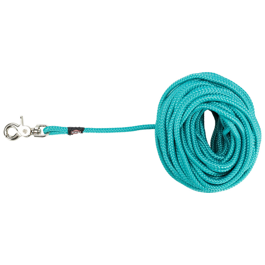 Trixie-koulutusliina, pyöreä, Trigger Snap Hook -koukulla, merensininen - koko S - L: pituus 5 m, Ø 6 mm