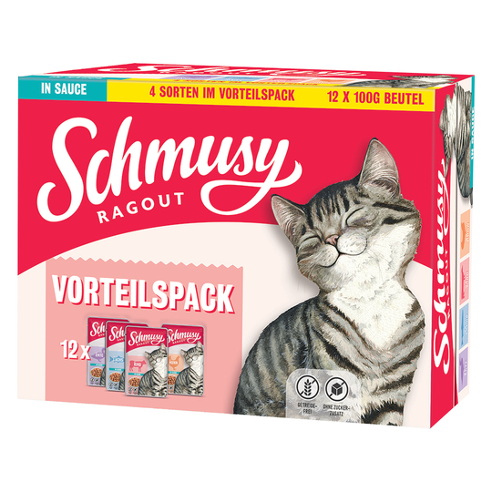 Schmusy Ragout in Sauce -lajitelma - 12 x 100 g