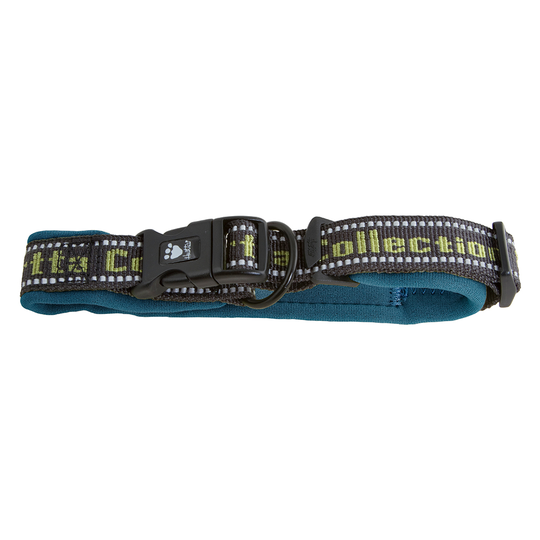 Hurtta-kaulapanta, pehmustettu, katajanmarjansininen - koko 50-60: kaulanympärys 48-60 cm, L 40 mm