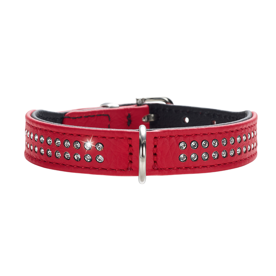 HUNTER Diamond Petit -kaulapanta, punainen/musta - koko 42: kaulanympärys 35-39 cm, L 26 mm