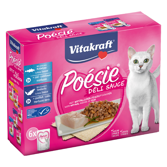 Vitakraft Poésie DéliSauce -sekoituspakkaus 6 x 85 g - Kalasekoitus