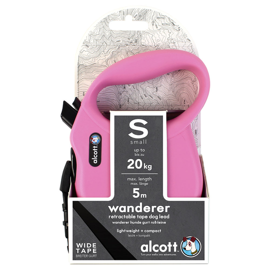 alcott Wanderer -kelatalutin, vaaleanpunainen - S-koko, alle 20 kg painaville koirille