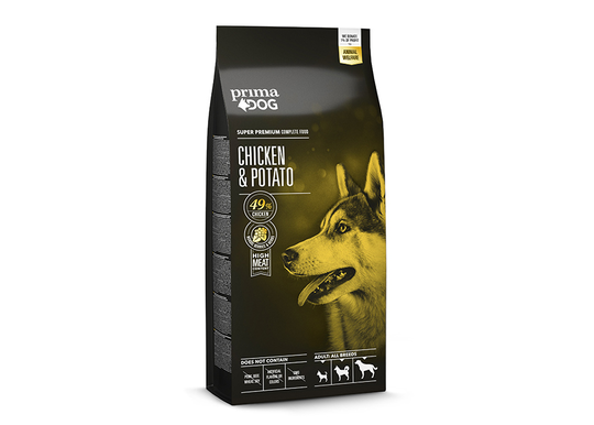 PrimaDog koiranruoka aikuisille koirille kana-peruna 12 kg