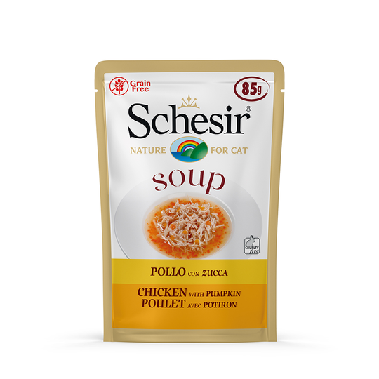 Schesir Cat Soup 12 x 85 g - kana & kurpitsa