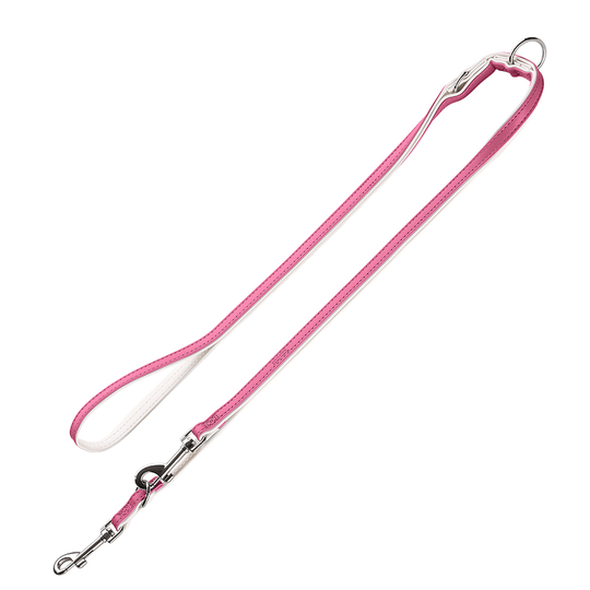 HUNTER Modern Art -talutushihna, säädettävä, pinkki/valkoinen - pituus 200 cm, leveys 11 mm
