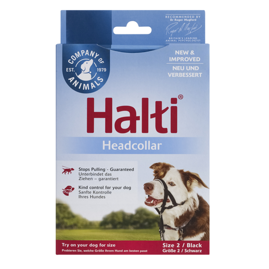 Halti-kuonopanta, musta - koko 2: beagle, bordercollie, villakoira