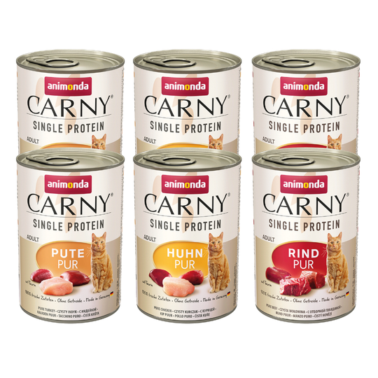 Animonda Carny Single Protein Adult Mix -kokeilupakkaus - 6 x 400 g