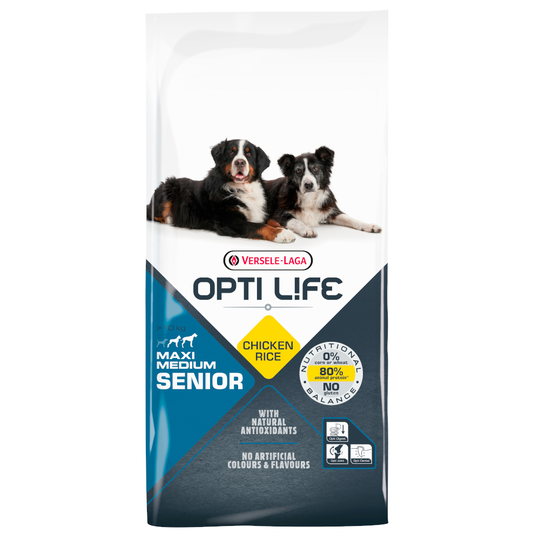 12,5 kg Opti Life Adult -koiranruoka erikoishintaan! - Senior Medium & Maxi