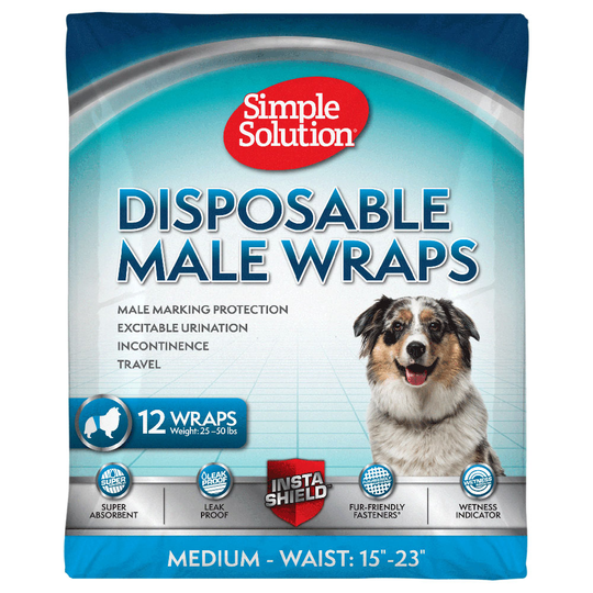 Simple Solution kertakäyttöinen vaippa uroksille - M-koko: 38 - 58 cm, 12 kpl