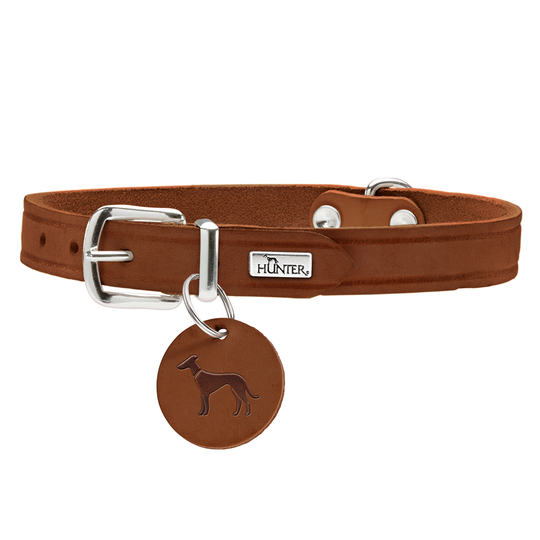 HUNTER Aalborg -kaulapanta, konjakki - koko XS-S: 28-33 cm kaulanympärys