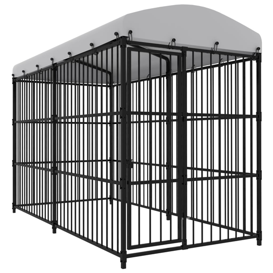 vidaXL Koiran ulkohäkki katoksella 300x150x210 cm