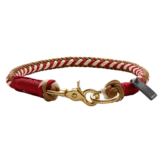 HUNTER Tinnum -kaulapanta, punainen/beige - koko: M-L, kaulanympärys 50 cm, Ø 14 mm