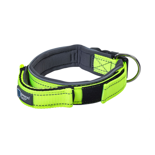 ArmoredTech Dog Control -kaulapanta, neonvihreä - koko S: kaulan ympärys 33-38 cm, leveys 30 mm