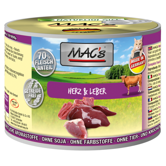 MAC´s Cat -kissanruoka 6 x 200 g - sydän & maksa