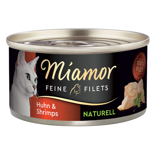 Miamor Fine Filets Naturelle -säästöpakkaus 24 x 80 g - kana & katkarapu