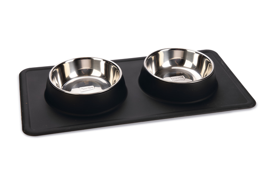 Karlie Diner Set Silikon Dex - 2 X 350 ml, Ø 14 cm, musta