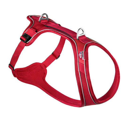 Curli Belka Comfort -koiranvaljaat, punainen - M-koko: rinnanympärys 66 - 70 cm